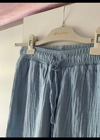 yazlık muslin kumas bol paça pantolon 