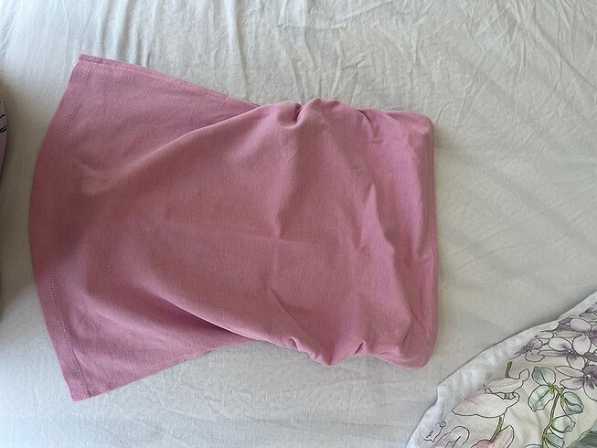 Bershka bershka pembe straplez yırtmaçlı üst