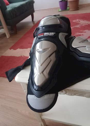 Gri Biker Diz Koruyucu Kayışlı - Görsel 2