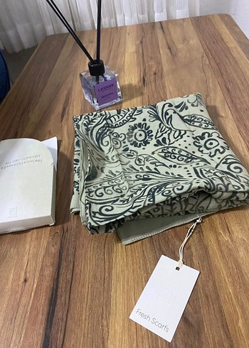 Suud Collection Fresh Scarfs Bohem Yesil Desenli Esarp
