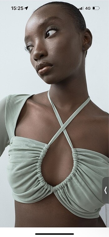 Zara su yeşili crop bustiyer