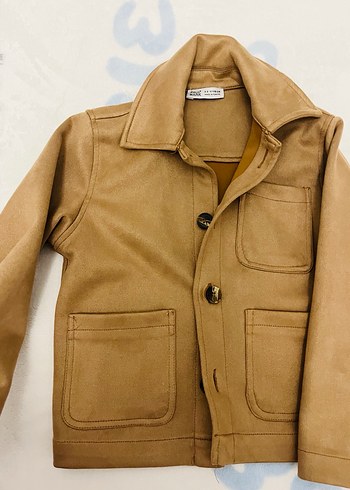 Bej Süet Düğmeli Erkek Çocuk Ceketi - Görsel 2