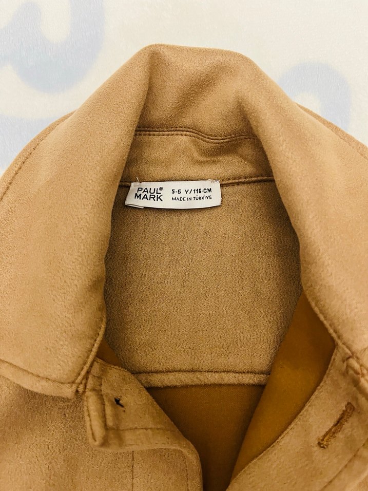 Bej Süet Düğmeli Erkek Çocuk Ceketi - Görsel 3