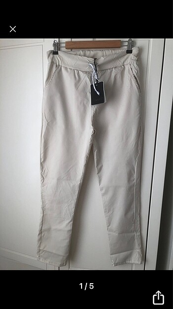 universal Beden beyaz Renk Lamante pantalon