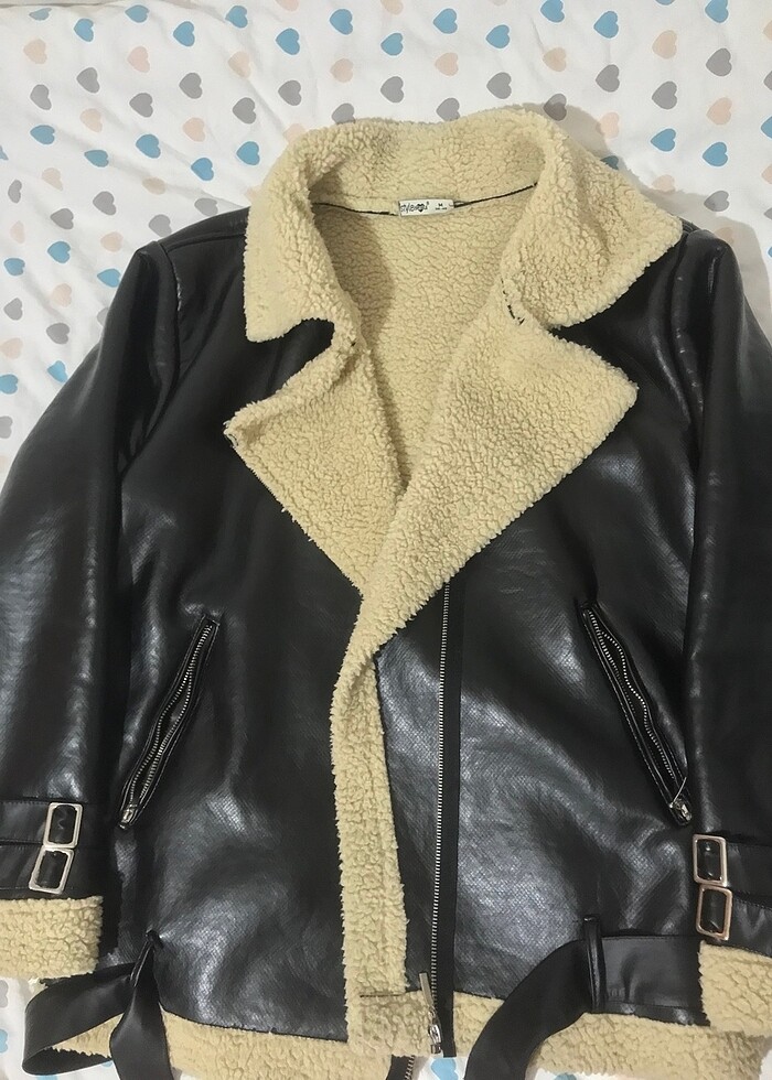 Kürklü deri ceket - Görsel 2