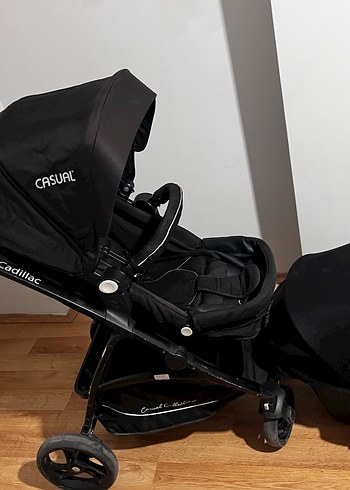 Siyah Bebek Arabası ve Taşıma Koltuğu - Görsel 2