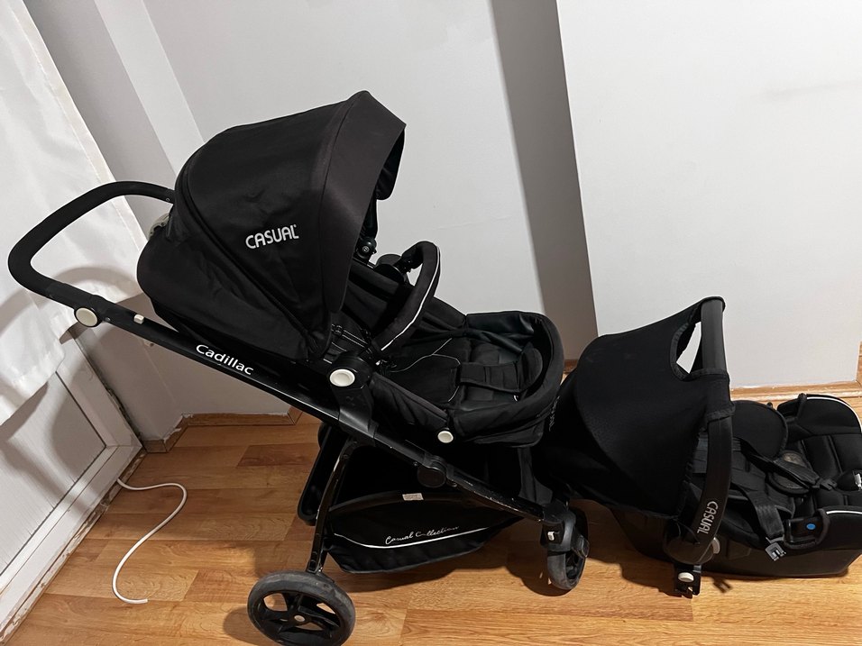 Siyah Bebek Arabası ve Taşıma Koltuğu - Görsel 2