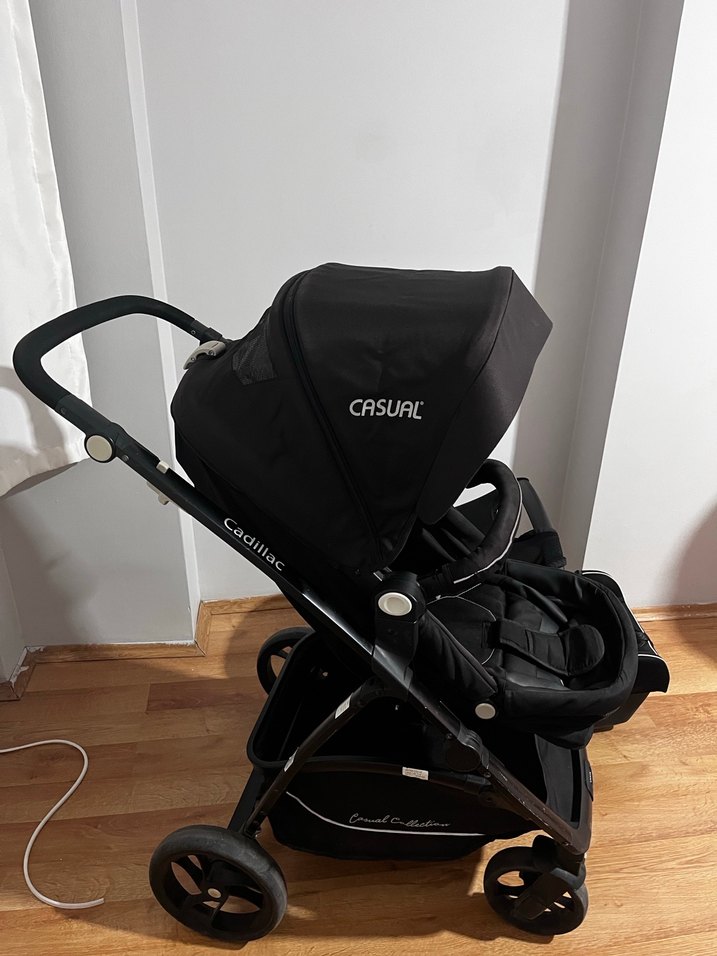 Siyah Bebek Arabası ve Taşıma Koltuğu - Görsel 4