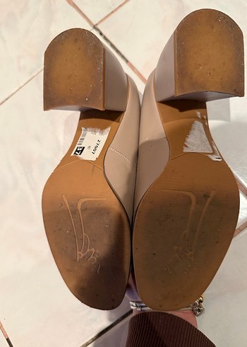 Bej Kadın Kalın Topuklu - Görsel 4