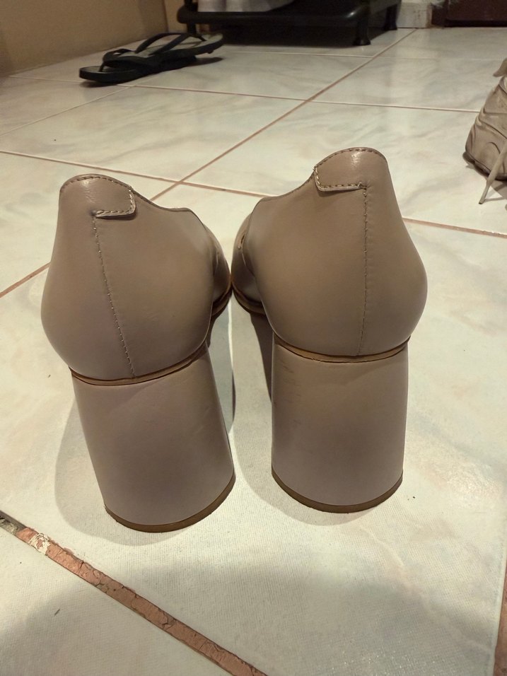 Bej Kadın Kalın Topuklu - Görsel 3