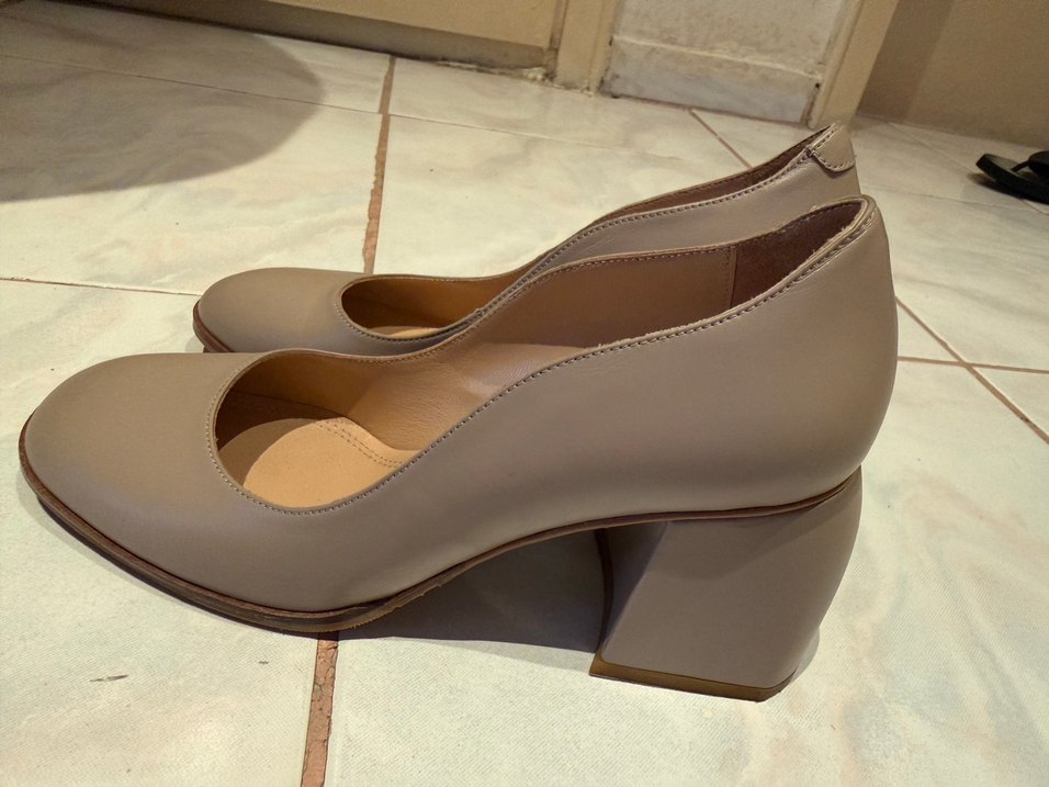 Bej Kadın Kalın Topuklu - Görsel 2