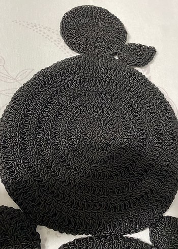 Bohem Siyah Örgü Dekoratif Tabak Altlığı - Görsel 9