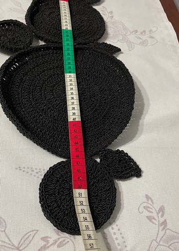 Bohem Siyah Örgü Dekoratif Tabak Altlığı - Görsel 11