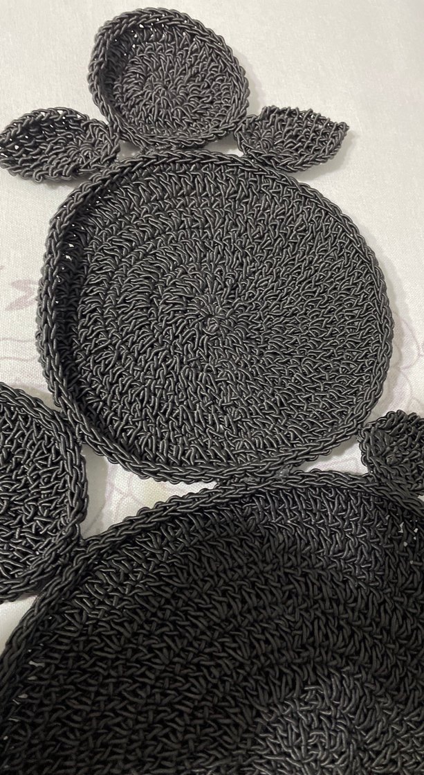 Bohem Siyah Örgü Dekoratif Tabak Altlığı - Görsel 2