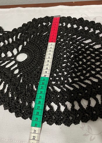 Siyah Gotik El Yapımı Dantel Masa Örtüsü - Görsel 6