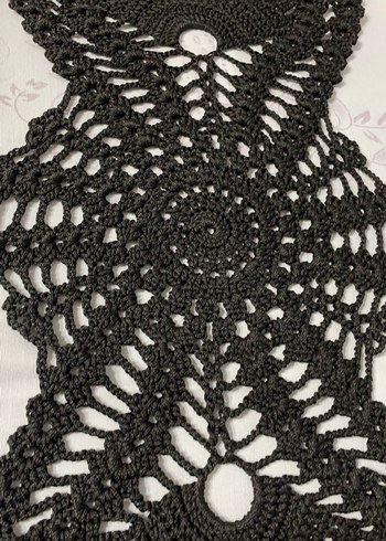 Siyah Gotik El Yapımı Dantel Masa Örtüsü - Görsel 3