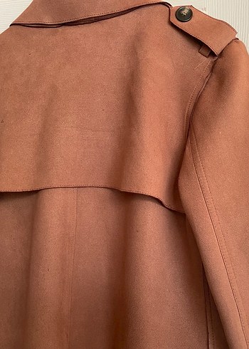 Taba Süet Uzun Kesim Kadın Trençkot - Görsel 13