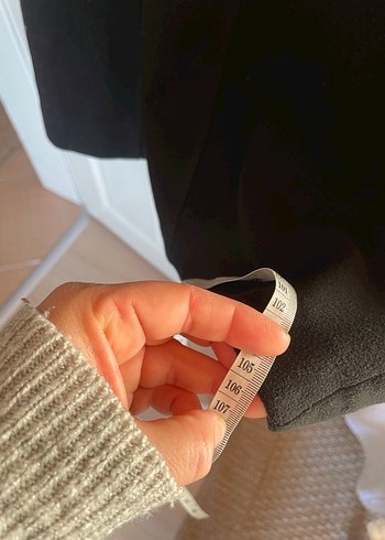 Düğmeli Siyah Uzun Kadın Kaban - Görsel 14