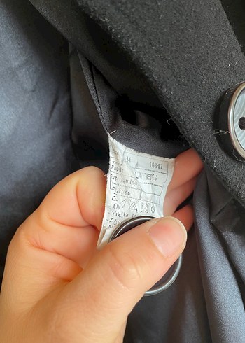 Düğmeli Siyah Uzun Kadın Kaban - Görsel 5