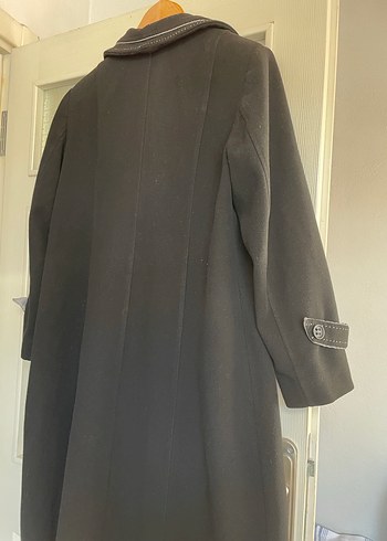 Düğmeli Siyah Uzun Kadın Kaban - Görsel 11