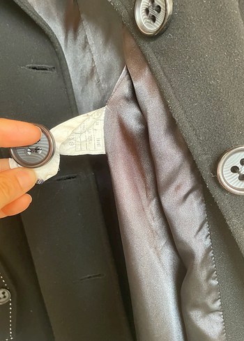 Düğmeli Siyah Uzun Kadın Kaban - Görsel 6