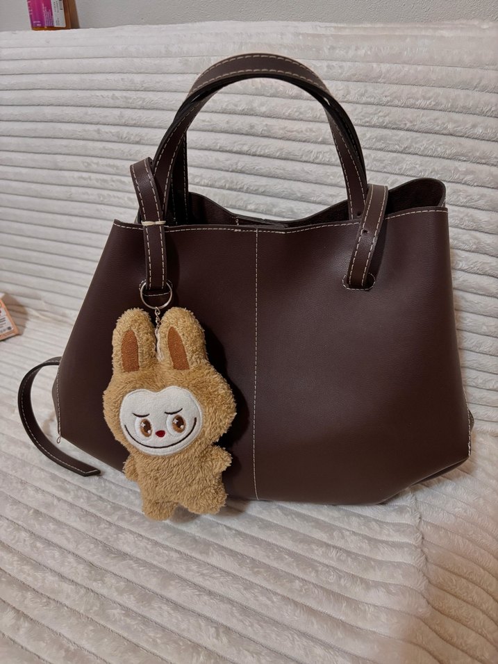 Bej Peluş Tavşan Anahtarlık - Görsel 3