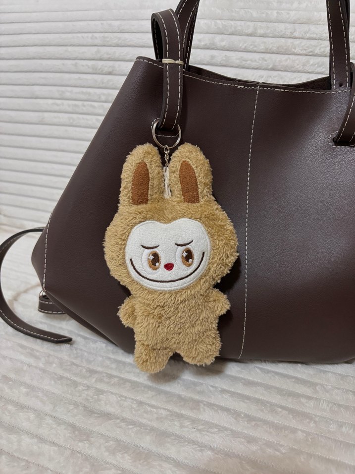 Bej Peluş Tavşan Anahtarlık - Görsel 2