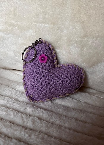 Mor Örgü Kalp Anahtarlık - Görsel 5