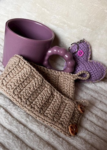 Mor Örgü Kalp Anahtarlık - Görsel 8