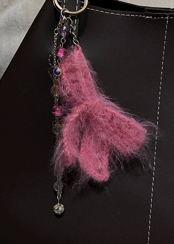 Pembe Püsküllü Kadın Anahtarlık - Görsel 4