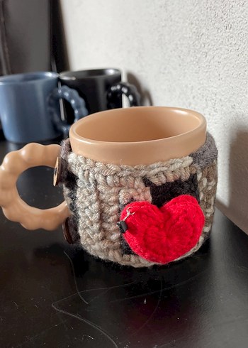 Gri Örgü Kılıflı Kupa Bardak - Görsel 5