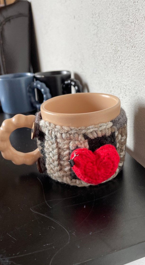 Gri Örgü Kılıflı Kupa Bardak - Görsel 5