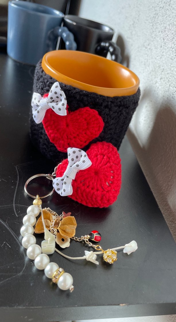 El Yapımı Bohem Kupa Kılıfı ve Anahtarlık - Görsel 5