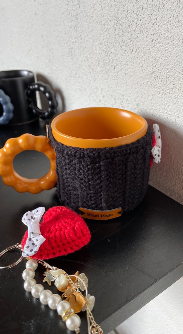 El Yapımı Bohem Kupa Kılıfı ve Anahtarlık - Görsel 2