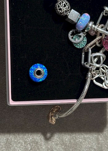 Beden mavi Renk orijinal pandora murano charm