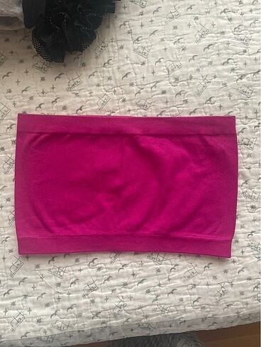 Y2k Pembe straplez dar bluz