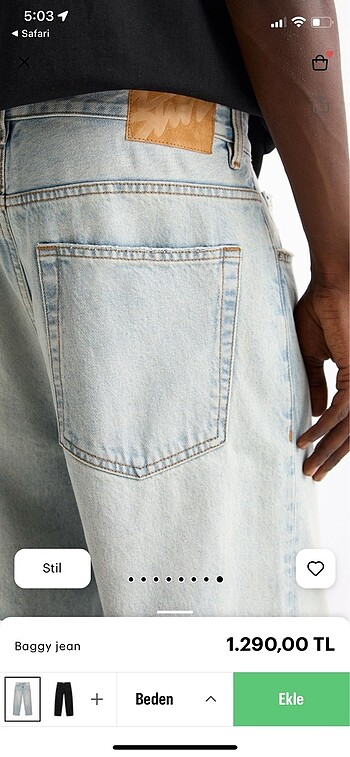 36 Beden mavi Renk Baggy jean