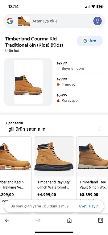 Timberland Bot çocuk indirim