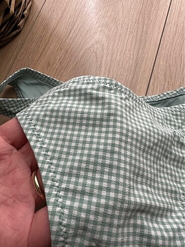 m Beden Oysho Yeşil Kareli Bikini Alt Brazillian