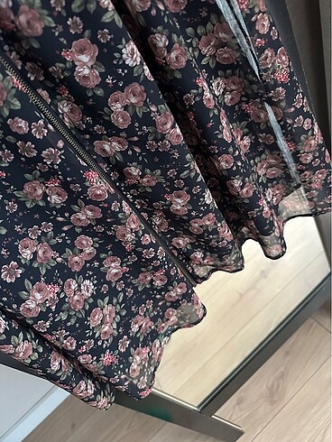 m Beden çeşitli Renk Vintage Şifon Çiçekli Elbise