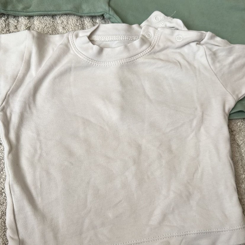 Bebek için beyaz ve pastel uzun kollu içlik - Görsel 3