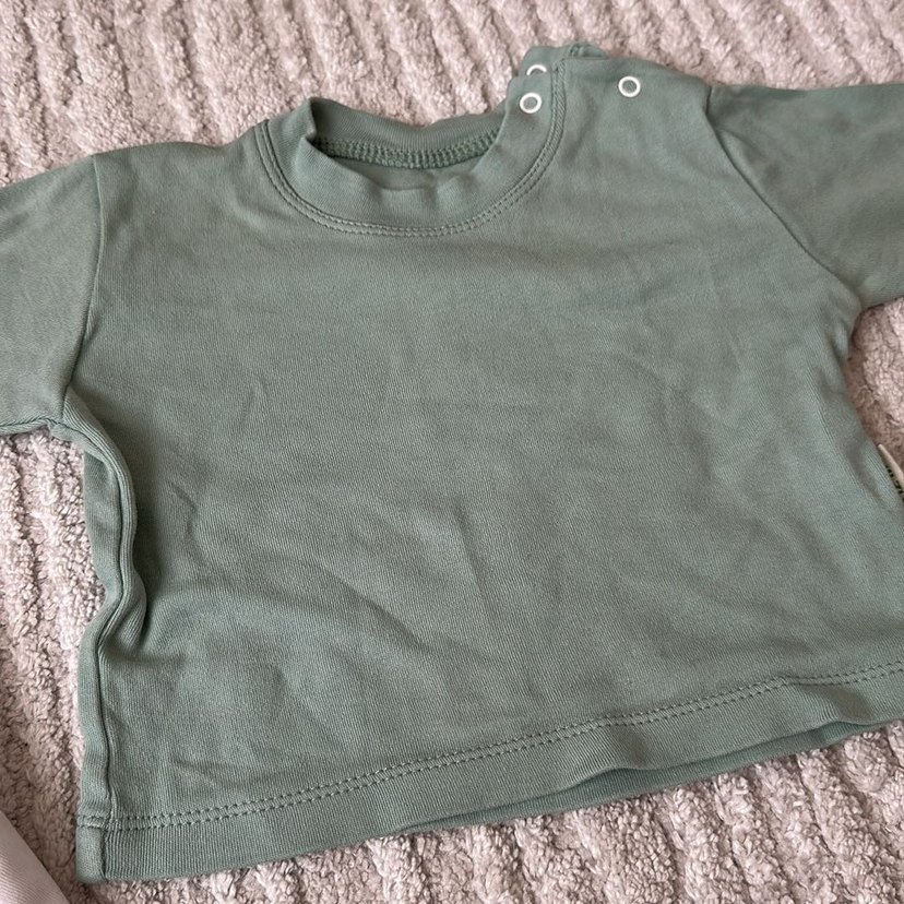 Bebek için beyaz ve pastel uzun kollu içlik - Görsel 4