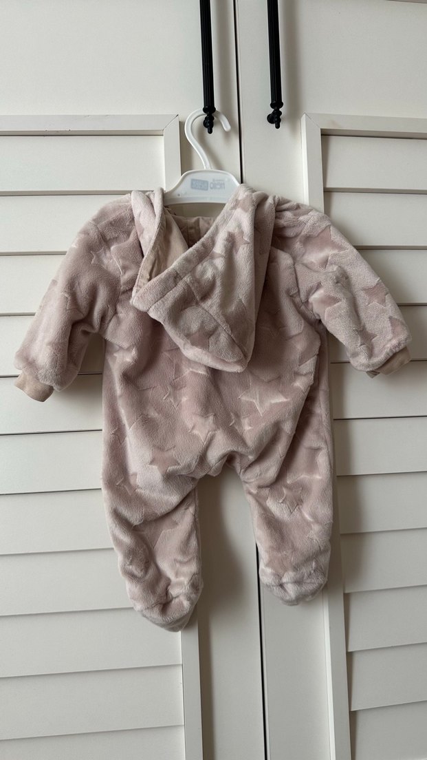 Krem Renkli Kürklü Bebek Tulumu - Görsel 4