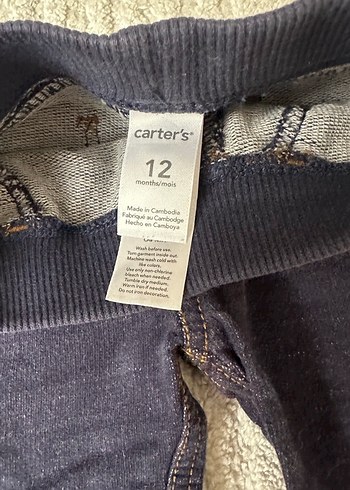 9-12 Ay Beden mavi Renk Bebek elastik Bel Koyu Mavi Kot Pantolon