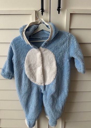 Mavi Örgü Bebek Tulumu