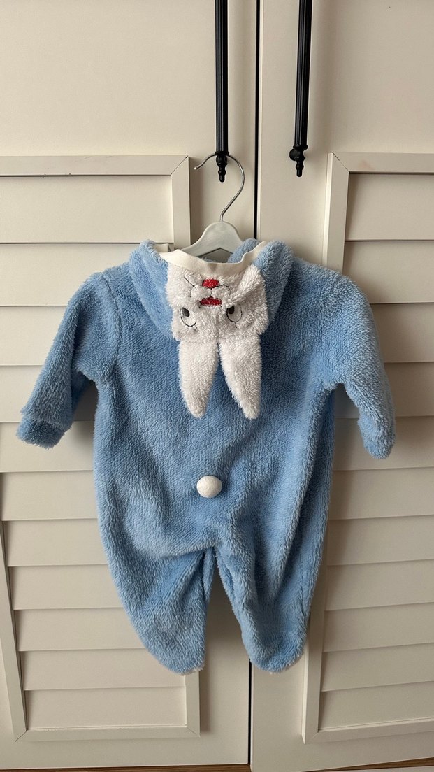 Mavi Örgü Bebek Tulumu - Görsel 2