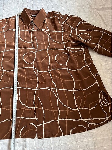 xl Beden kahverengi Renk Desenli vintage gömlek