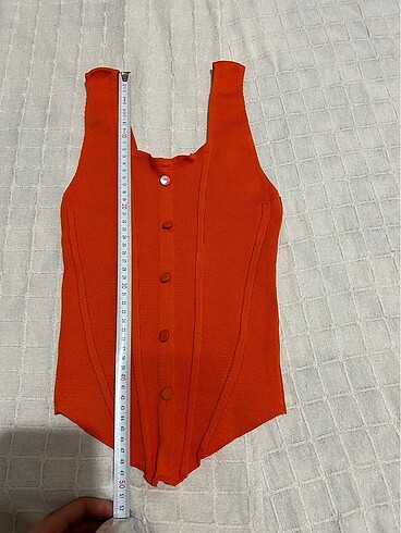 Bershka Tıruncu korse crop