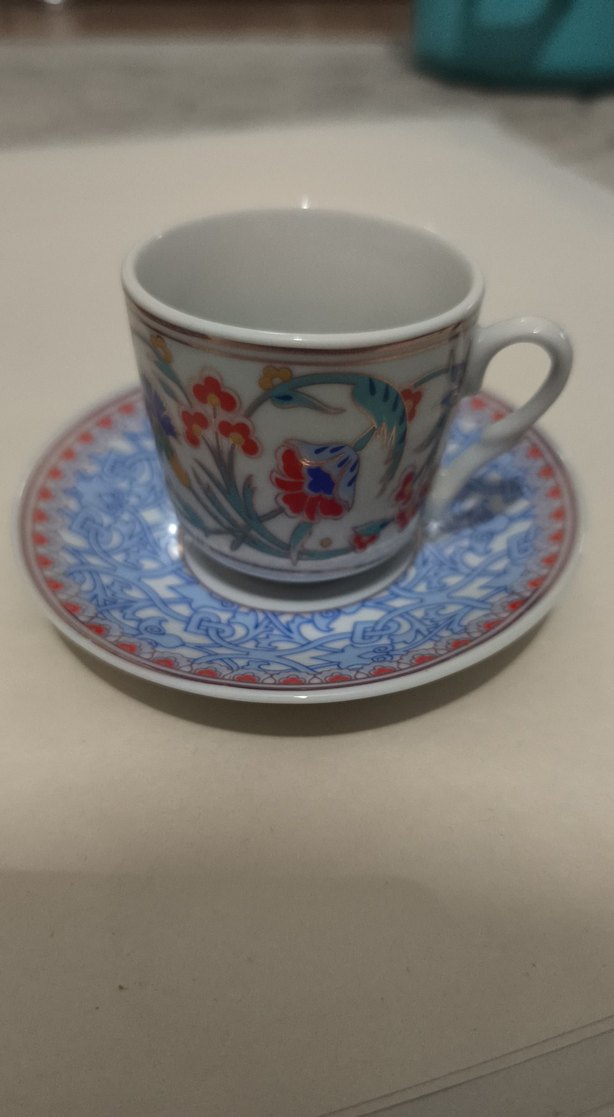 Desenli Porselen 6'lı Kahve Fincanı Seti - Görsel 2