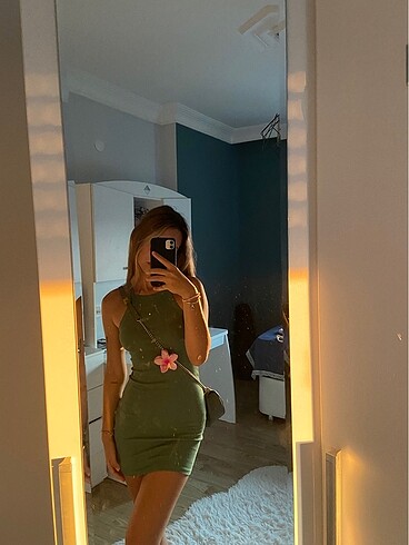 yeşil pull bear elbise